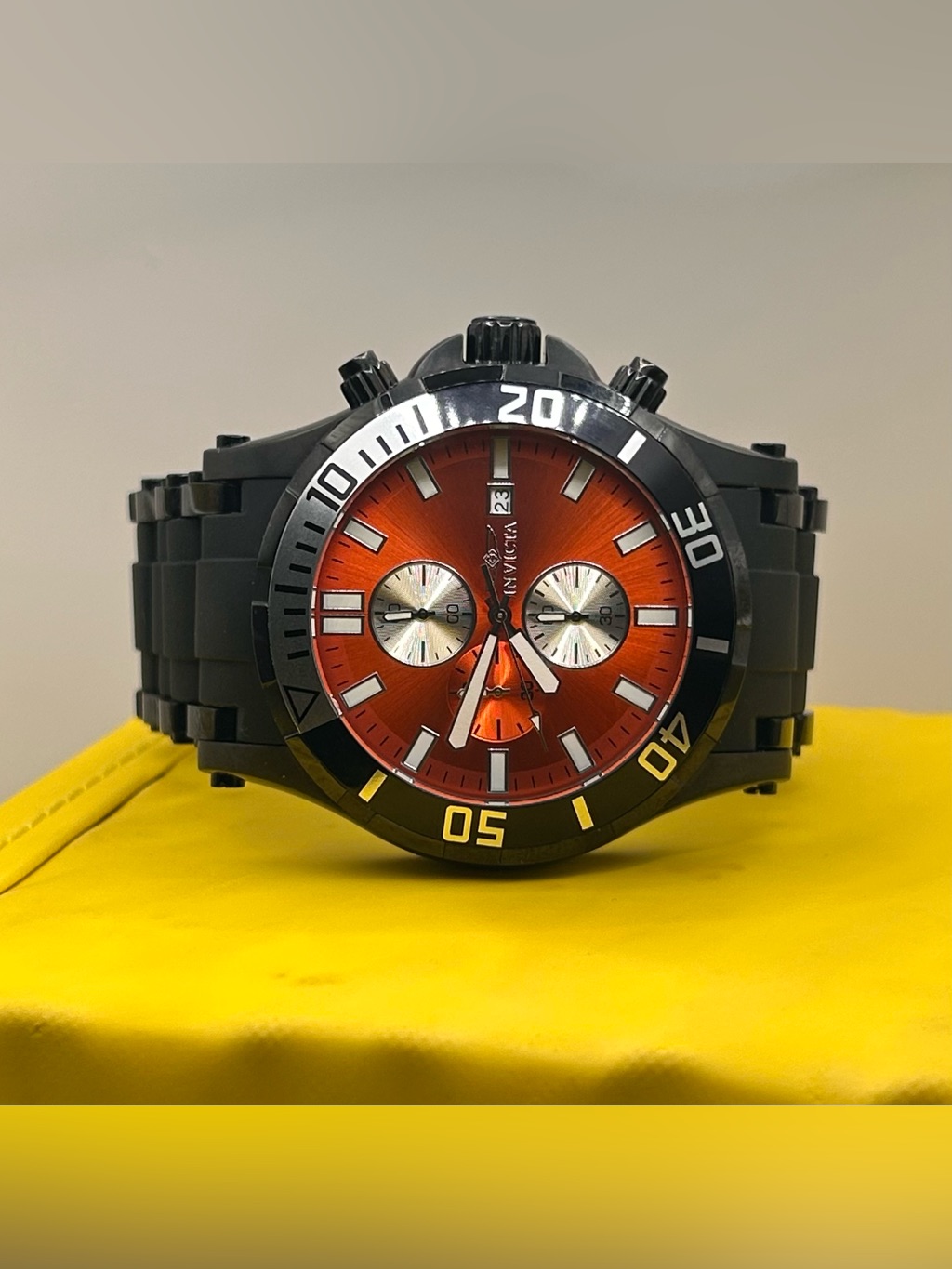 Invicta Sea Spider Men’s Orange Dial Black Bracelet Quartz 50mm Watch 80146